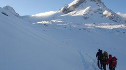 Bergsteiger im Winter
